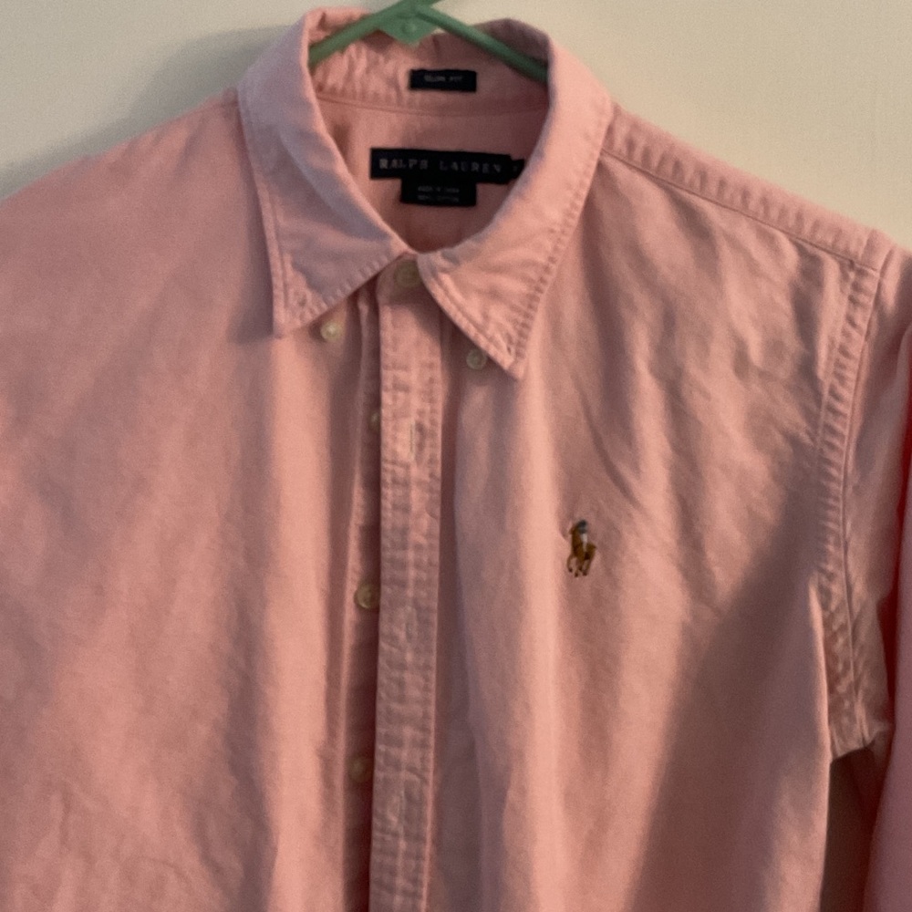 Ralph Lauren Women's Pink Button Down Shirt - Picture 3 of 5